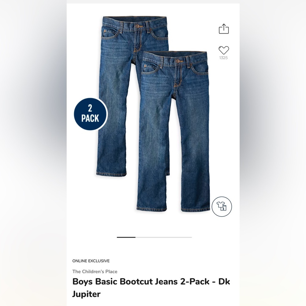 Boys Bootcut Jeans - 2 pack - Size 4
